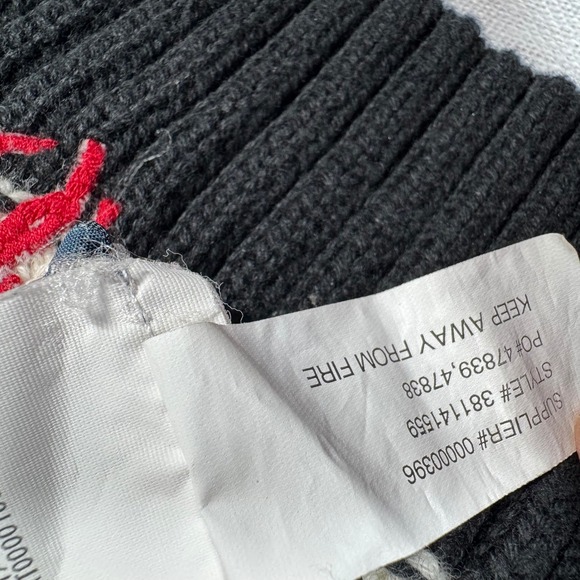 Y2K Polo Ralph Lauren Black Knit Scarf Pony White Stripe Classic Grunge Preppy - Picture 6 of 8